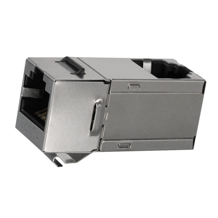 Kopie von RJ45 Verbinder, Inline Koppler Cat 6A, STP, 90° Winkel