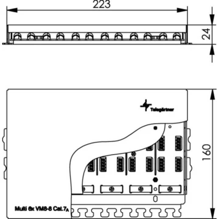 Telegärtner J00060A0071 Multi-Verbindungsmodul Cat.7A für Wandmontage
