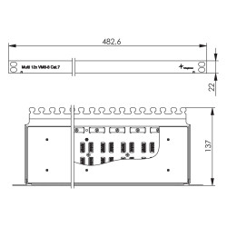 Telegärtner 100023276 Multi-VM 8-8 Cat.7A (ISO/IEC) AWG26-22, 19 zoll, 1/2HE