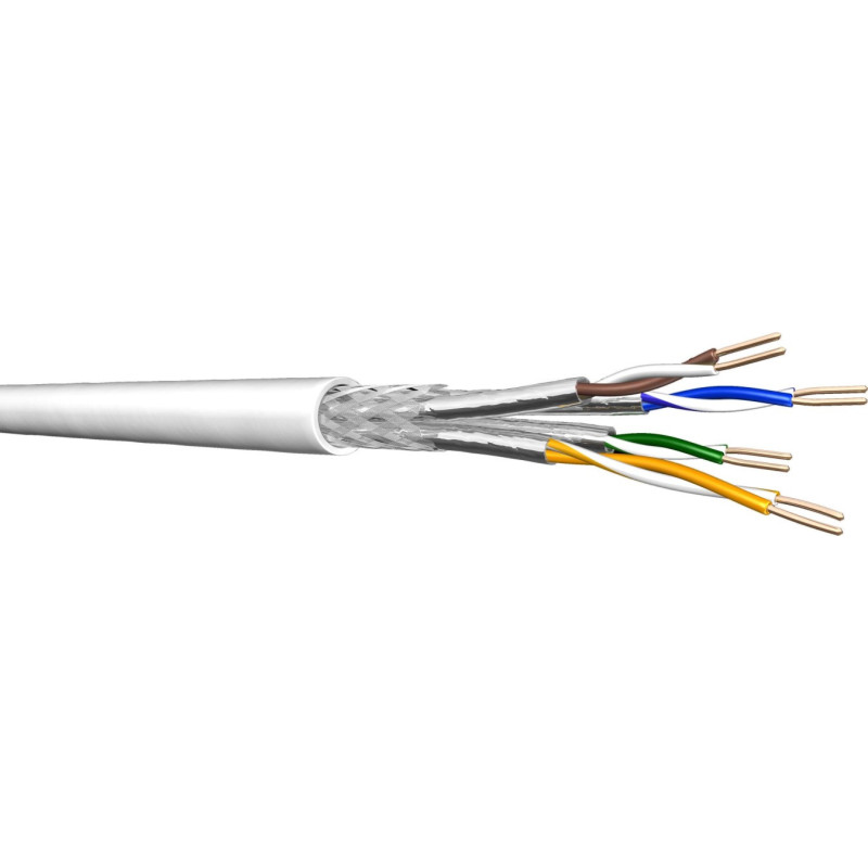 DRAKA UCHOME, 4P, Netzwerkkabel halogenfrei, AWG26, Cat7, SFT/P, weiß, 100m Ring