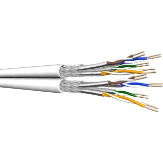 DRAKA UCHOME, 2x4P, Duplex Netzwerkkabel halogenfrei, AWG26, Cat7, SFT/P, weiß, 100m