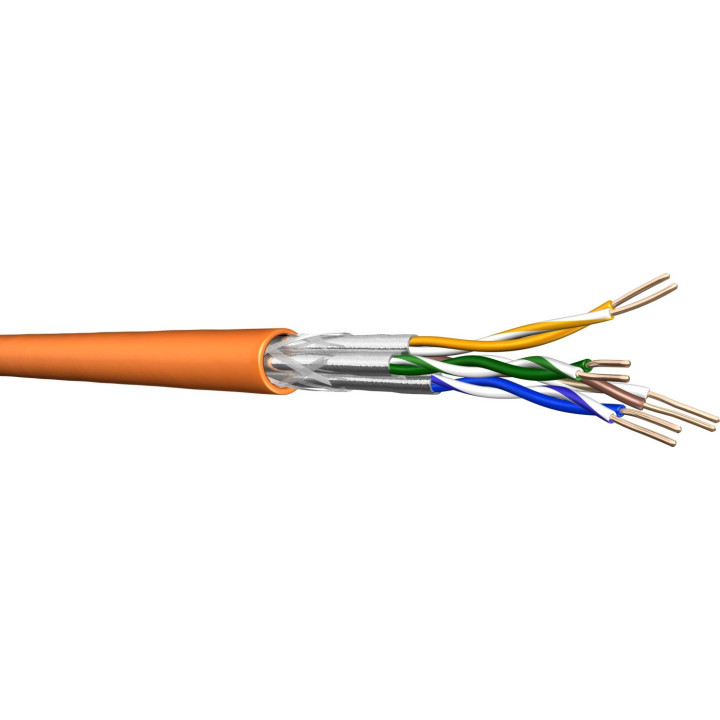 DRAKA UC900, 4P, HS23, Netzwerkkabel halogenfrei, AWG23, Cat7, SFT/P, orange, 100m Ring