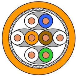 DRAKA UC900, 4P, HS23, Netzwerkkabel halogenfrei, AWG23, Cat7, SFT/P, orange, 100m Ring