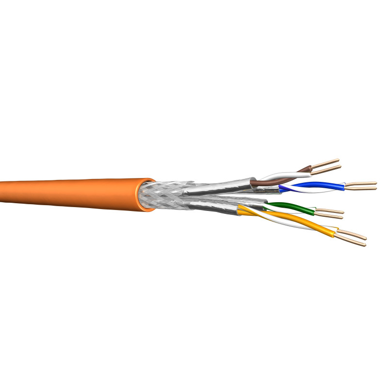 DRAKA UC900, 4P, SS23, Netzwerkkabel halogenfrei, AWG23, Cat7, SFT/P, orange, Meterware