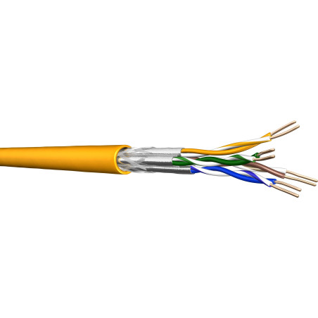 DRAKA UC1200, 4P, HS23, Netzwerkkabel halogenfrei, AWG23, Cat7A, SFT/P, gelb, 100m