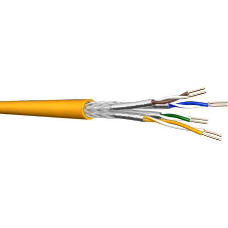 DRAKA UC1500, 4P, SS22, Netzwerkkabel halogenfrei, AWG22 LSHF-FR B2ca, Cat7A, SFT/P, gelb, Meterware