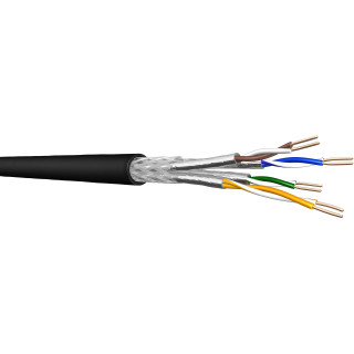 DRAKA UC900, 4P, SS23, Netzwerkkabel halogenfrei, AWG23, Cat7, SFT/P, schwarz, 100m, geeignet für direkte Erdverlegung