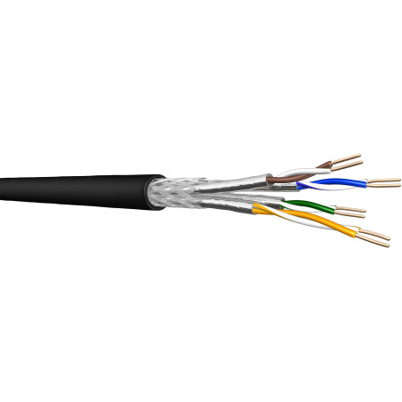 DRAKA UC900, 4P, SS23, Netzwerkkabel halogenfrei, AWG23, Cat7, SFT/P, schwarz, 100m, geeignet für direkte Erdverlegung