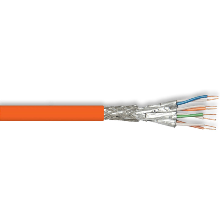 LOKMANN 1000MHz Cat7-Netzwerkabel, AWG23,S/FTP, orange, 500m Trommel
