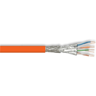 LOKMANN 1000MHz Cat7-Netzwerkabel, AWG23,S/FTP, orange, 100m Rolle