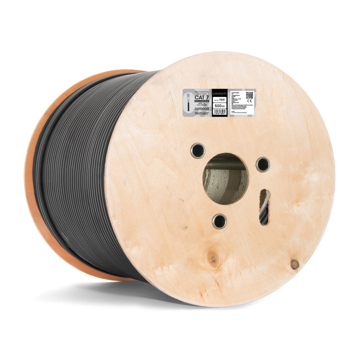 LOKMANN 1000MHz Cat7-Netzwerkabel, AWG23,S/FTP, orange, 500m Rolle