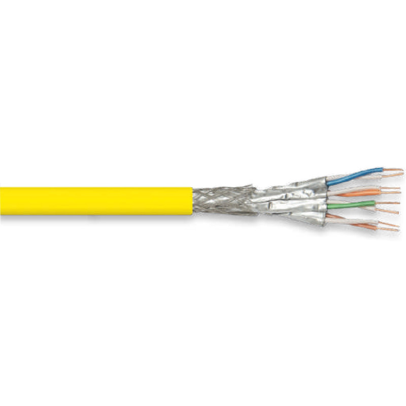 LOKMANN 1200MHz Cat7A-Netzwerkabel, AWG23,S/FTP, gelb, 100 Rolle