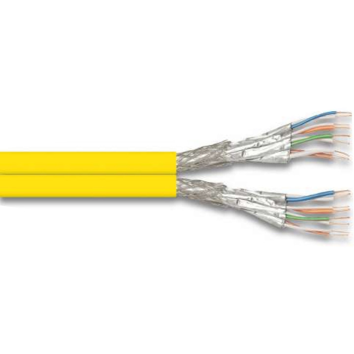 LOKMANN 1200MHz Cat7A-Duplex Netzwerkabel, AWG23,S/FTP, gelb, 100 Rolle
