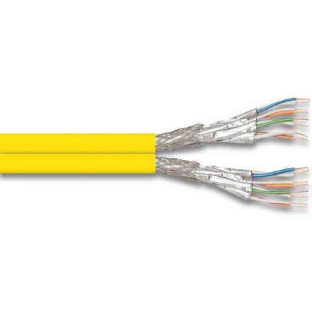 LOKMANN 1200MHz Cat7A-Duplex Netzwerkabel, AWG23,S/FTP, gelb, 250 Rolle