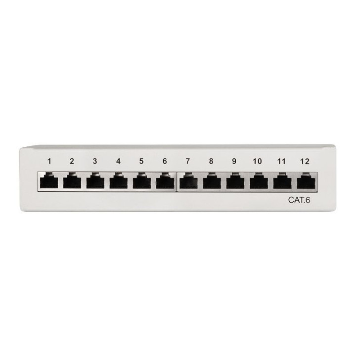 Logilink NP0017A Patchpanel Desktop CAT.6, 12-Port, grau