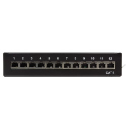 Logilink NP0017 Patchpanel Desktop CAT.6, 12-Port, schwarz