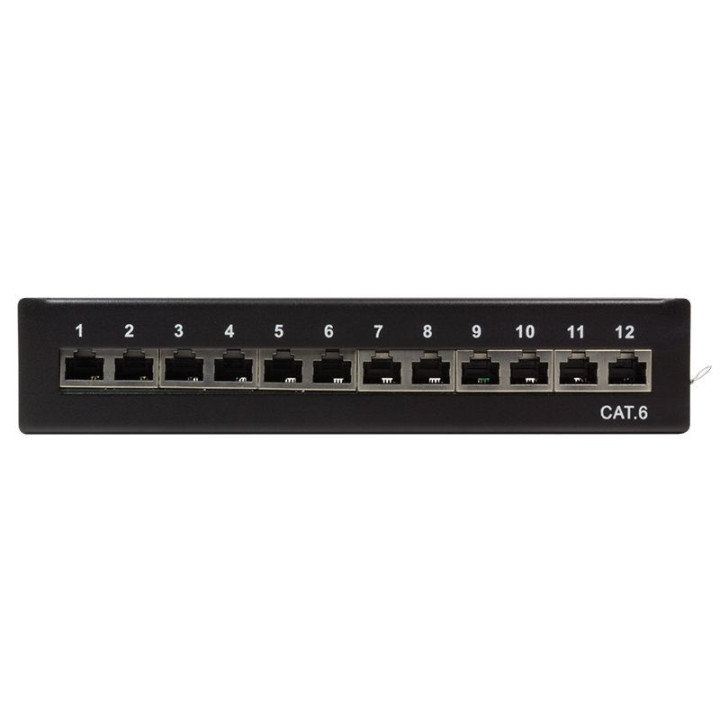 Logilink NP0017 Patchpanel Desktop CAT.6, 12-Port, schwarz
