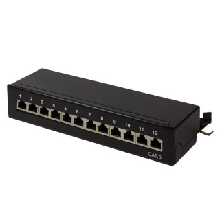 Logilink NP0017 Patchpanel Desktop CAT.6, 12-Port, schwarz