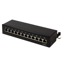 Logilink NP0017 Patchpanel Desktop CAT.6, 12-Port, schwarz