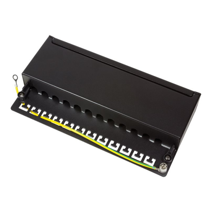 Logilink NP0017 Patchpanel Desktop CAT.6, 12-Port, schwarz