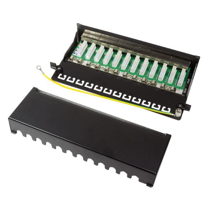 Logilink NP0017 Patchpanel Desktop CAT.6, 12-Port, schwarz