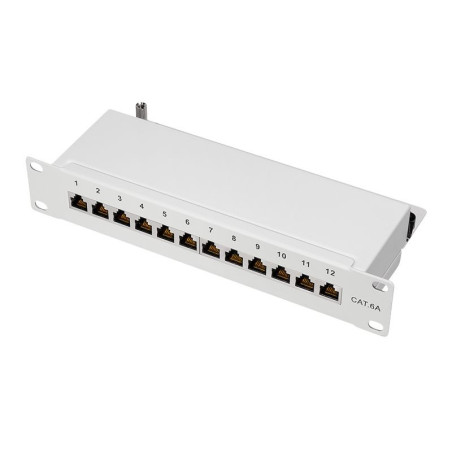 Logilink NP0052 Patchpanel 10" Desktop CAT.6A, 12-Port, grau