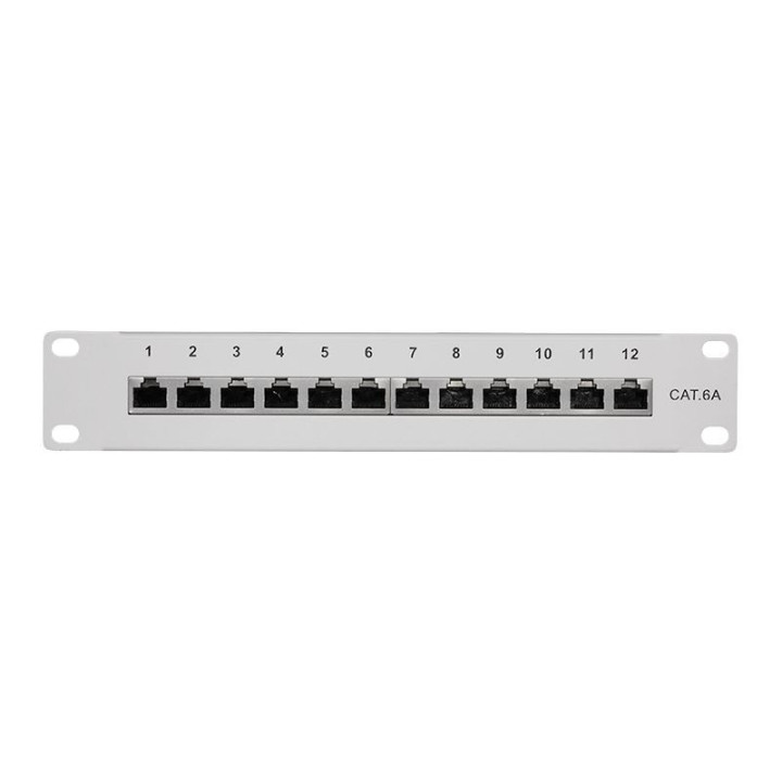Logilink NP0052 Patchpanel 10" Desktop CAT.6A, 12-Port, grau