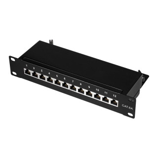 Logilink NP0052B Patchpanel 10" Desktop CAT.6A, 12-Port, schwarz