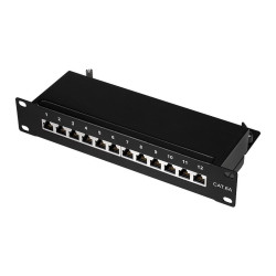 Logilink NP0052B Patchpanel 10" Desktop CAT.6A, 12-Port, schwarz