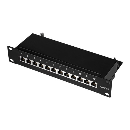Logilink NP0052B Patchpanel 10" Desktop CAT.6A, 12-Port, schwarz