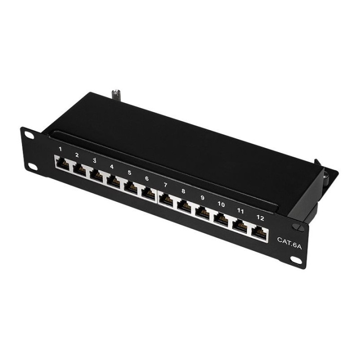Logilink NP0052B Patchpanel 10" Desktop CAT.6A, 12-Port, schwarz