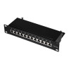 Logilink NP0052B Patchpanel 10" Desktop CAT.6A, 12-Port, schwarz