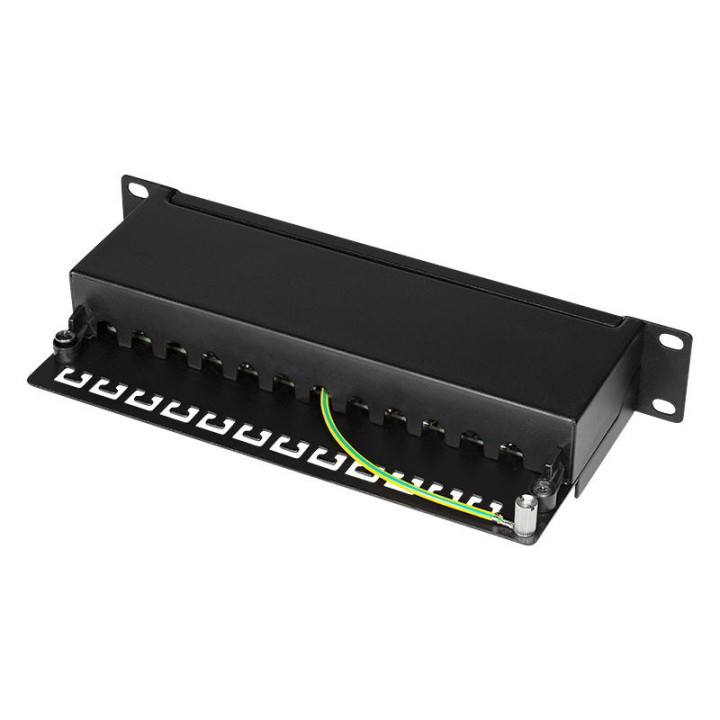 Logilink NP0052B Patchpanel 10" Desktop CAT.6A, 12-Port, schwarz