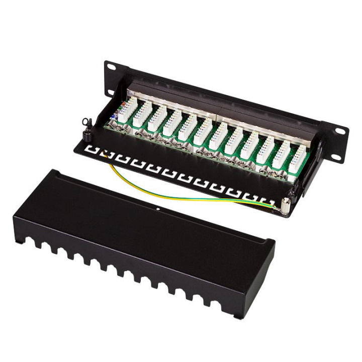 Logilink NP0052B Patchpanel 10" Desktop CAT.6A, 12-Port, schwarz
