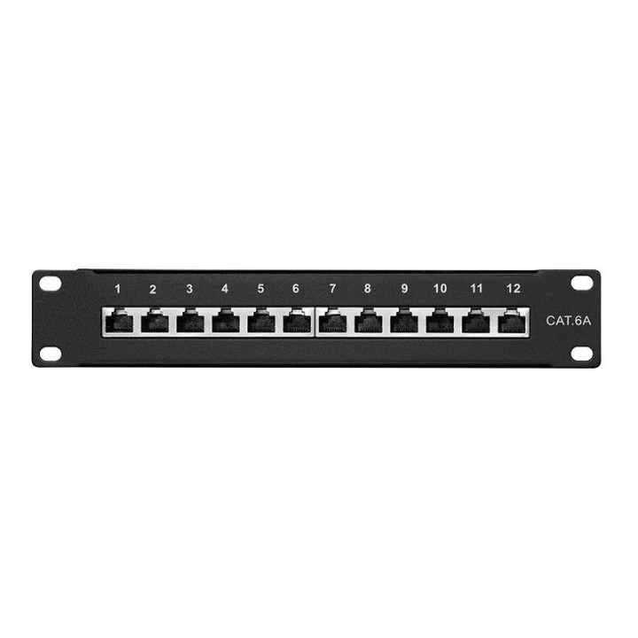 Logilink NP0052B Patchpanel 10" Desktop CAT.6A, 12-Port, schwarz