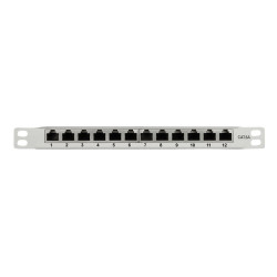 Logilink NP0065 Patchpanel 10" Desktop CAT.6A, 12-Port, 0,5 HE, grau