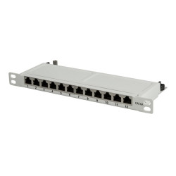 Logilink NP0065 Patchpanel 10" Desktop CAT.6A, 12-Port, 0,5 HE, grau