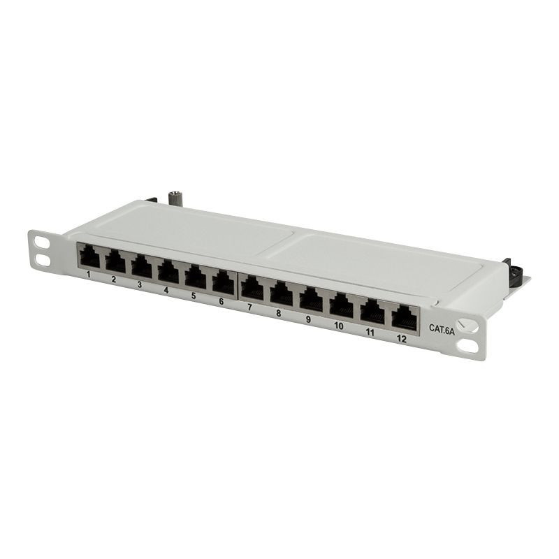 Logilink NP0065 Patchpanel 10" Desktop CAT.6A, 12-Port, 0,5 HE, grau