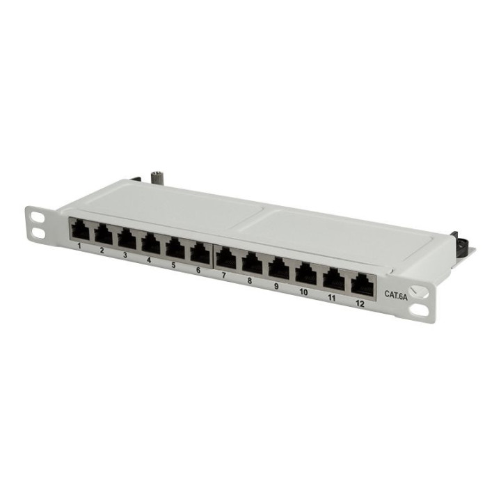Logilink NP0065 Patchpanel 10" Desktop CAT.6A, 12-Port, 0,5 HE, grau
