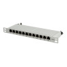 Logilink NP0065 Patchpanel 10" Desktop CAT.6A, 12-Port, 0,5 HE, grau