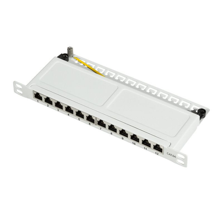 Logilink NP0065 Patchpanel 10" Desktop CAT.6A, 12-Port, 0,5 HE, grau