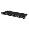 Logilink NP0066 Patchpanel 10" Desktop CAT.6A, 12-Port, 0,5 HE, schwarz