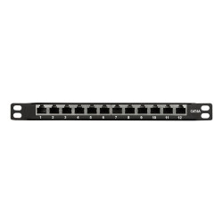 Logilink NP0066 Patchpanel 10" Desktop CAT.6A, 12-Port, 0,5 HE, schwarz