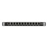 Logilink NP0066 Patchpanel 10" Desktop CAT.6A, 12-Port, 0,5 HE, schwarz