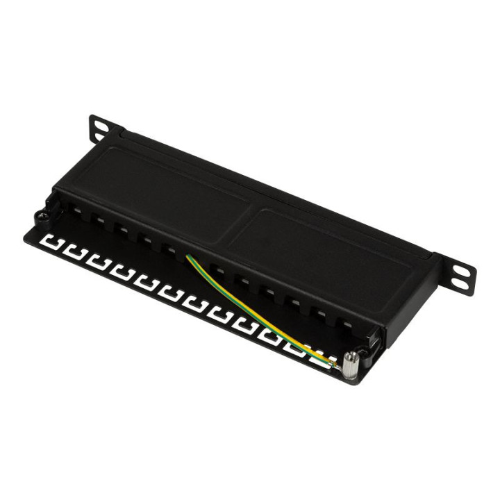 Logilink NP0066 Patchpanel 10" Desktop CAT.6A, 12-Port, 0,5 HE, schwarz