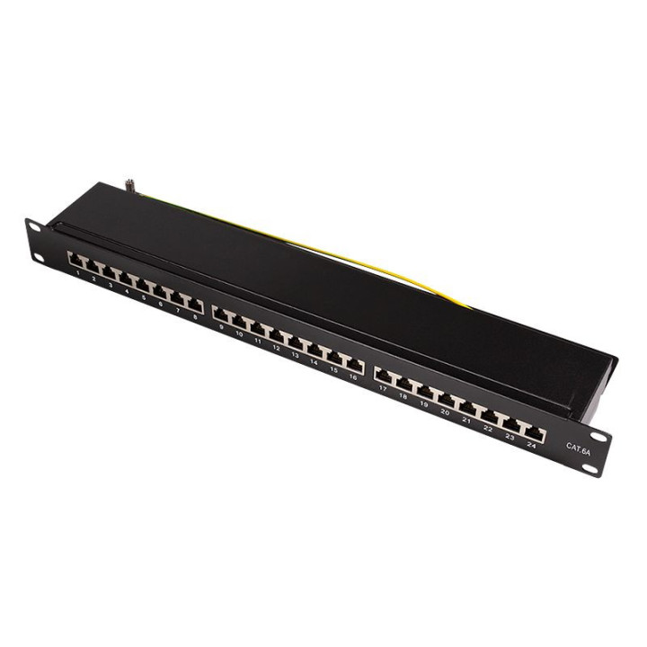 Logilink NP0061 Patchpanel 19" Desktop CAT.6A, 24-Port, schwarz