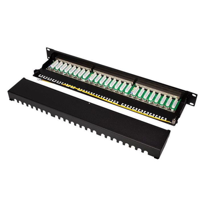 Logilink NP0061 Patchpanel 19" Desktop CAT.6A, 24-Port, schwarz