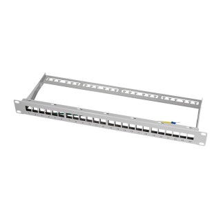 LogiLink NK4041, 19" Patchpanel für 24 Keystone Module, 1 HE, unbestückt, grau
