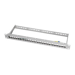 LogiLink NK4041, 19" Patchpanel für 24 Keystone Module, 1 HE, unbestückt, grau