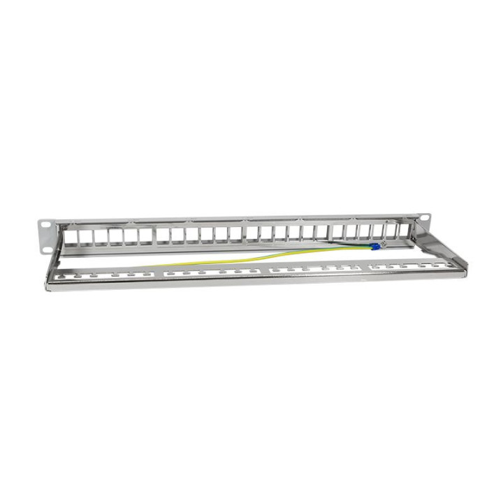 LogiLink NK4041, 19" Patchpanel für 24 Keystone Module, 1 HE, unbestückt, grau